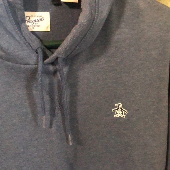 Men’s blue penguin hoodie size large - Picture 2 of 3